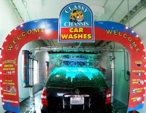 Classy chassis car wash - PLATINUM WASH & GO. Includes BASIC WASH plus: Foamy Bath, Wheel Clean, High Pressure Wash, Underbody Wash, Tri-Color Polish. (Single Wash $15) BASIC WASH & …